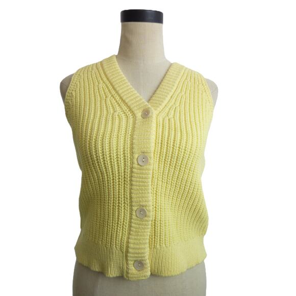 NWT Madewell Cutaway Sweater Vest in Yellow Size S - Picture 1 of 7